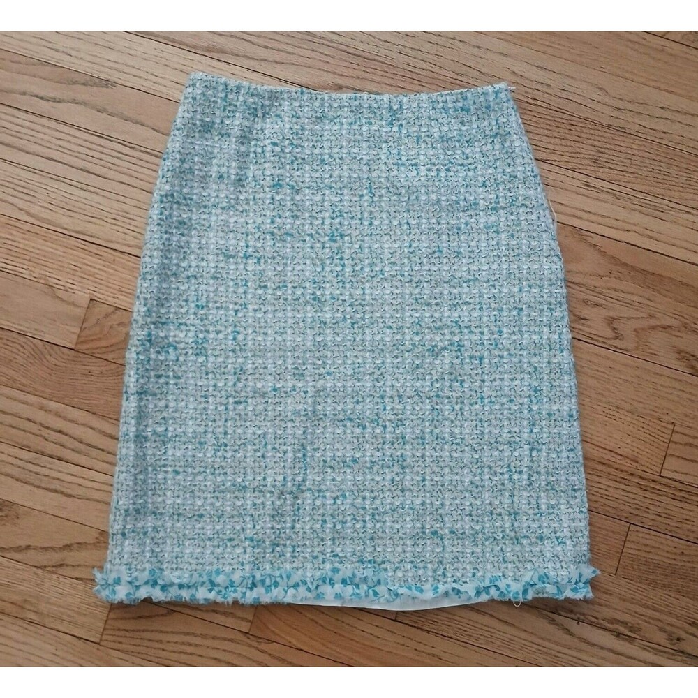 Grace Dane Lewis Women's Cotton Blend Tweed Blue Skirt Size 4 Office Career - Picture 6 of 10